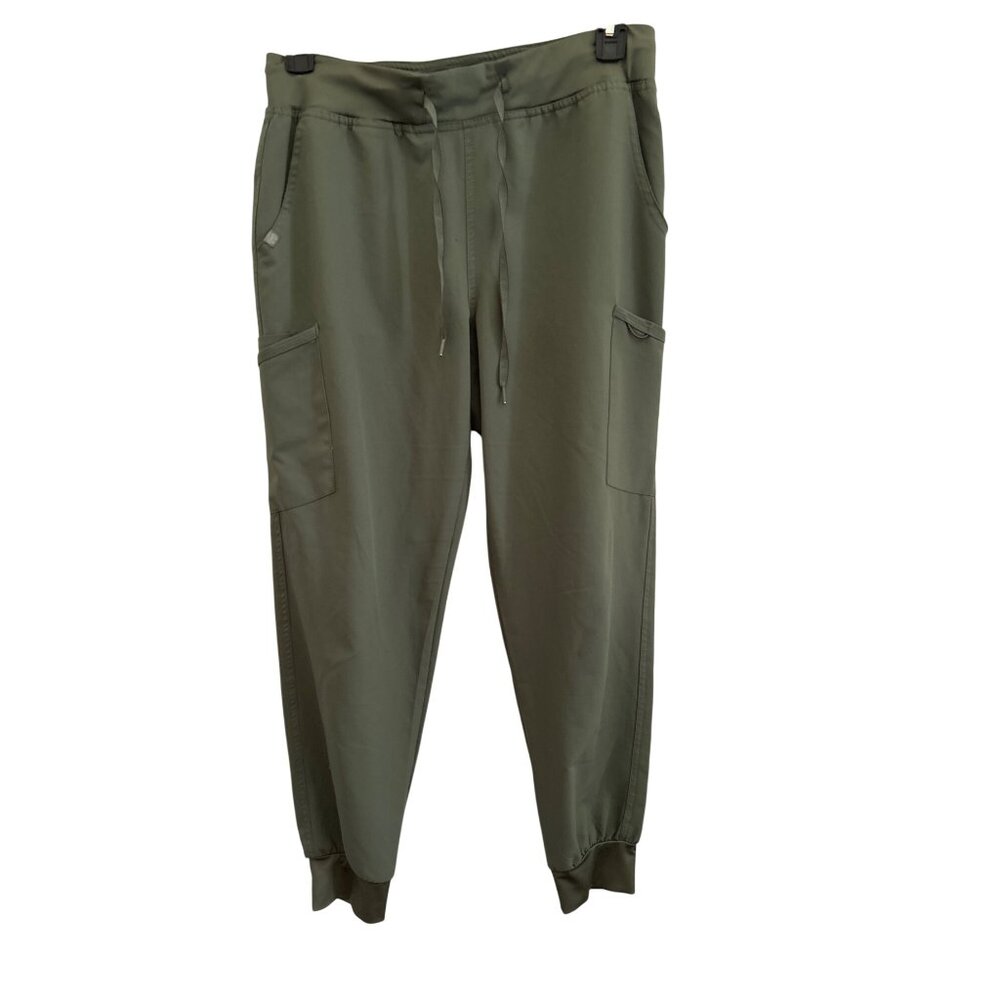Zavate Studio Olive Green Scrub Jogger Size M Drawstring Waist Multiple Pockets